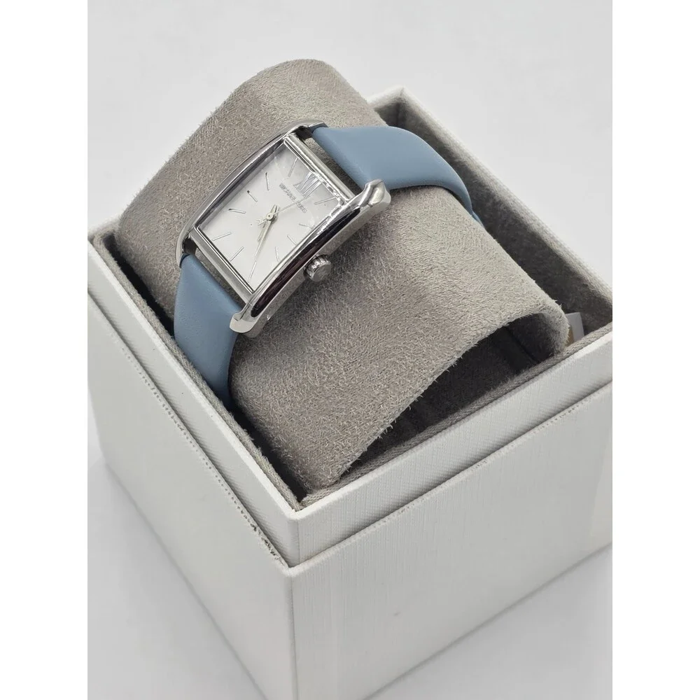 MICHAEL KORS PETITE MKO1061 BLUE DIAL BLUE LEATHER STRAP 27MM WOMENS WATCH